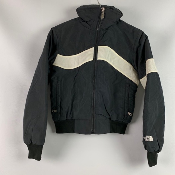 THE NORTH FACE KIDS VINTAGE PARKA BLACK AND WHITE